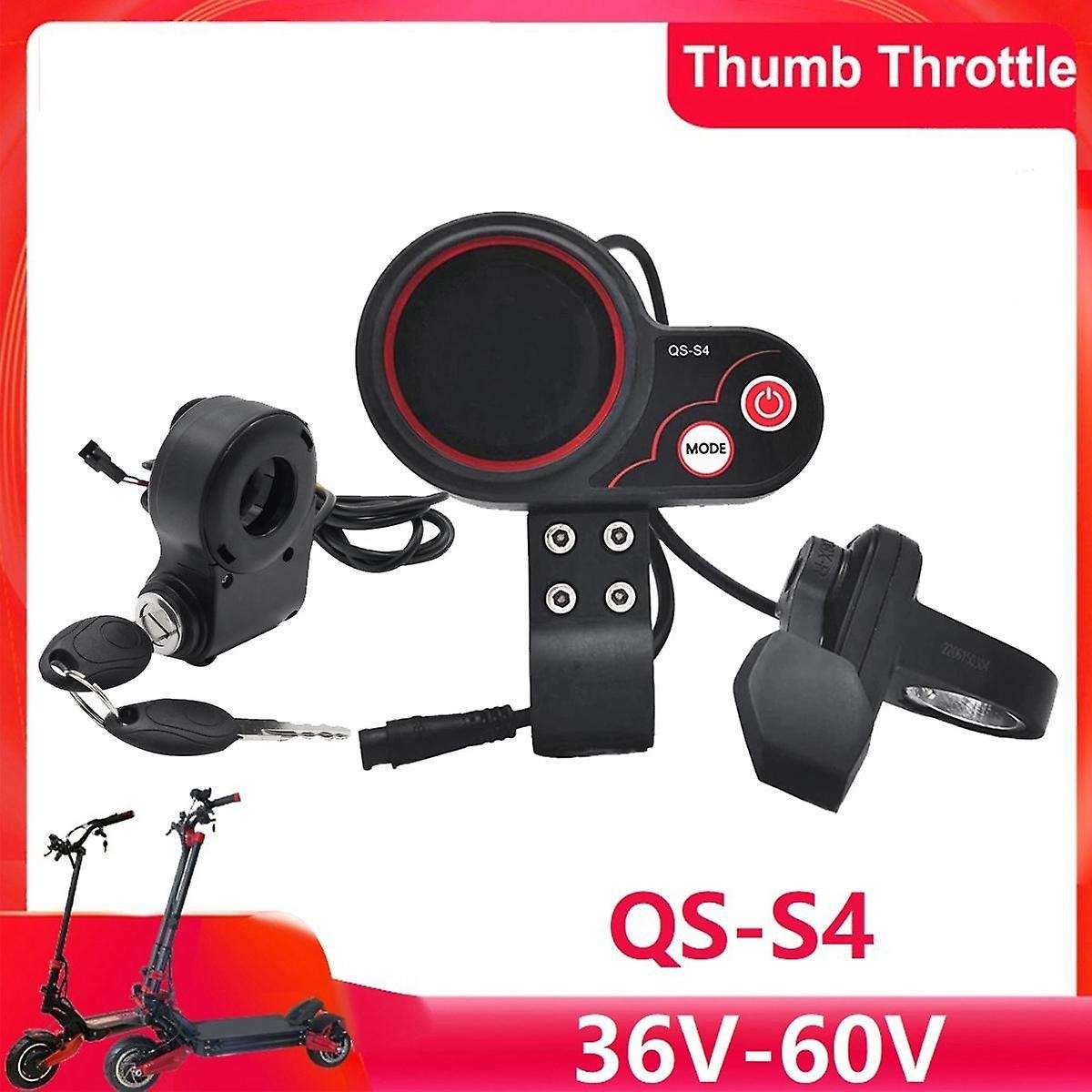 Qs-s4 36v-60v Thumb Throttle Lcd Display Kit+ignition Lock Key for Zero 8 9 10 8x 10x Electric Scoot