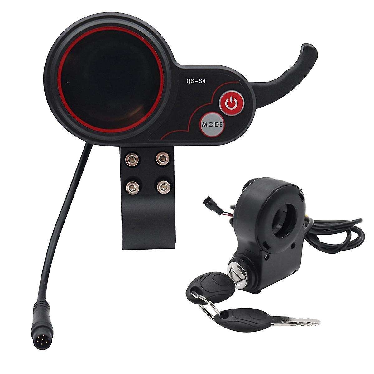 Qs-s4 36v-60v Thumb Throttle Lcd Display+lgnition Lock Key for Zero 8 9 10 8x 10x Electric Scooter 6