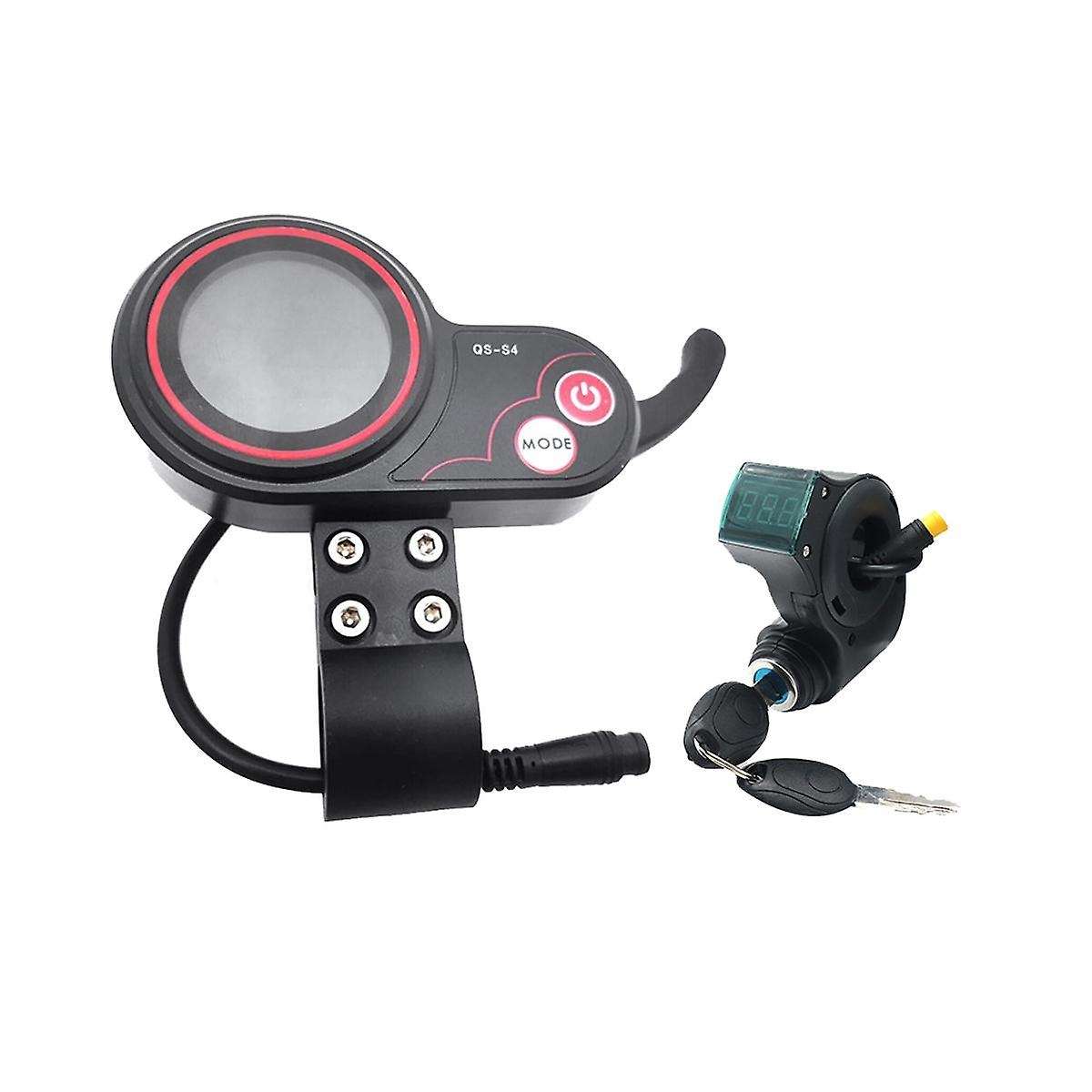 Qs-s4 72v Thumb Throttle Lcd Display Meter+3pin Ignition Lock Key Only for Zero 11x Electric Scooter