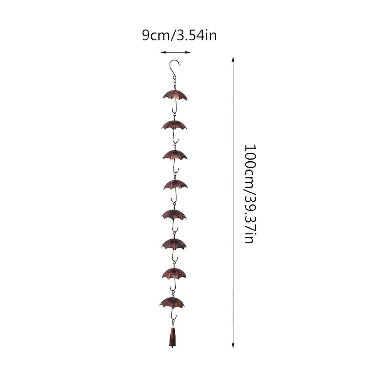 Rain Chains Metal Rain Chain Decorative Umbrella Rain Chain Bell Decor for Home,Replacement for Gutt