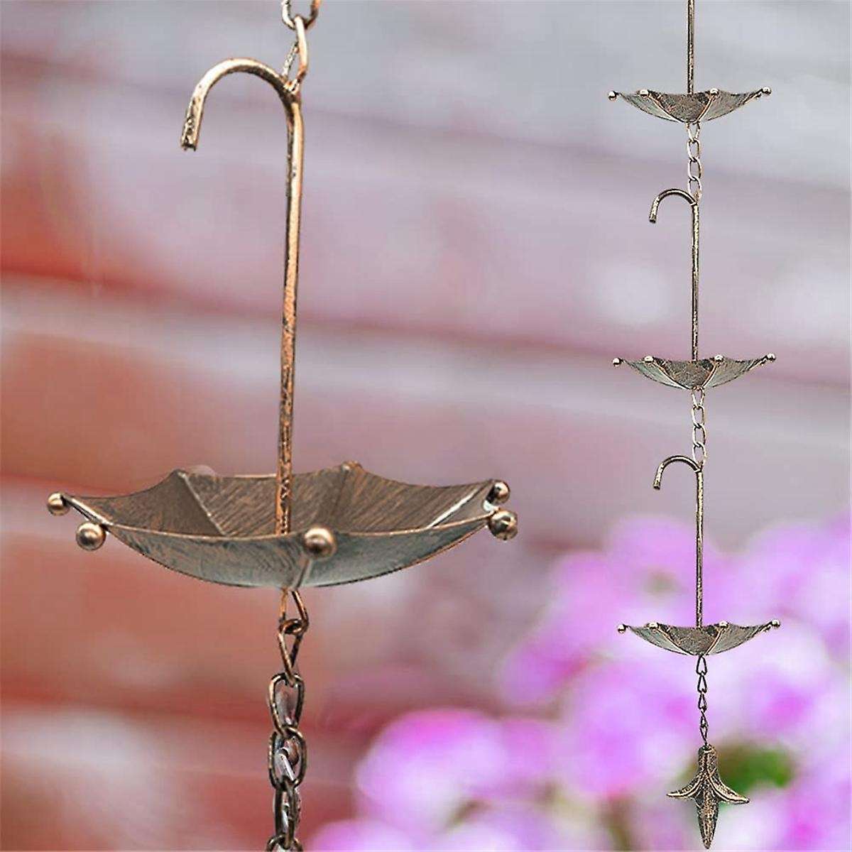 Rain Chains Metal Rain Chain Decorative Umbrella Rain Chain Bell Decor for Home,Replacement for Gutt