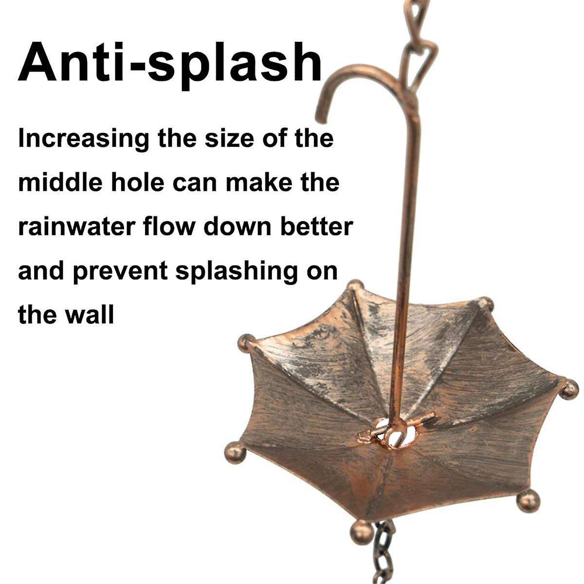 Rain Chains Metal Rain Chain Decorative Umbrella Rain Chain Bell Decor for Home,Replacement for Gutt