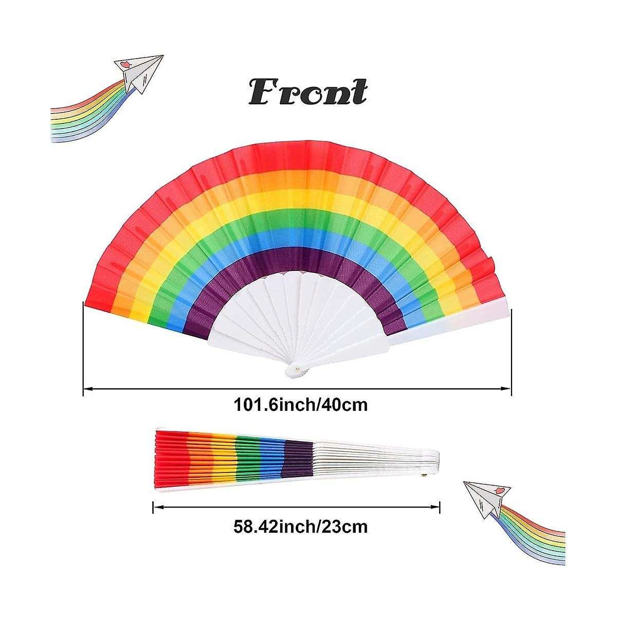 Rainbow Fan Pride Folding Handheld Fans Gay Pride Accessories Rainbow Accessories Decorations Pride