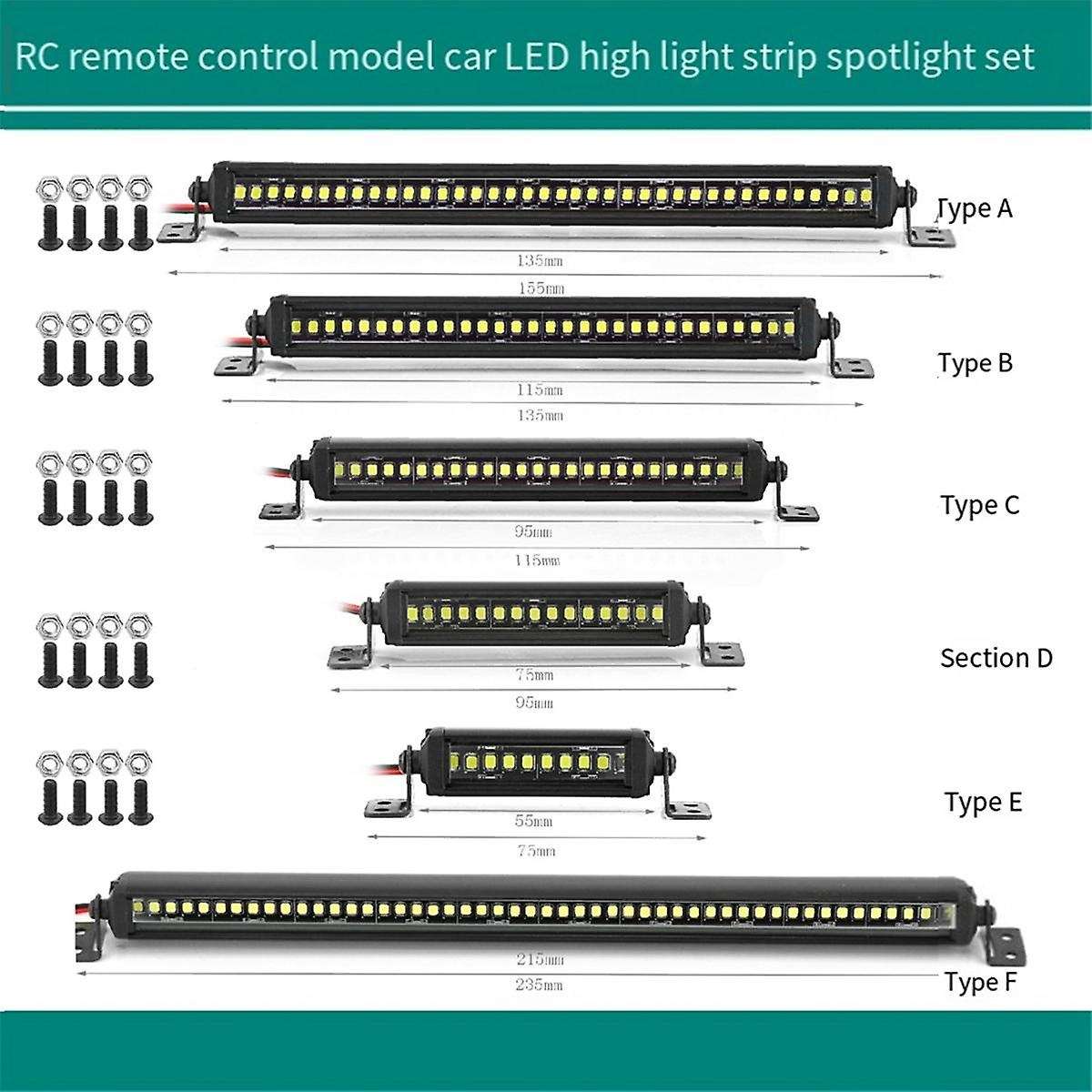 RC Car Roof Lamp 24 36 LED Light Bar for 1/10 RC Crawler Axial SCX10 90046/47 SCX24 Wrangler D90 TRX