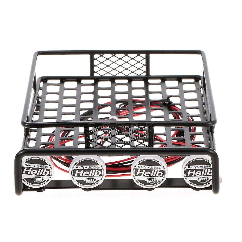 RC Car Parts Roof Rack Luggage Carrier Light Bar for 1:10 RC Crawler Axial SCX10 D90 110 -4 Truck