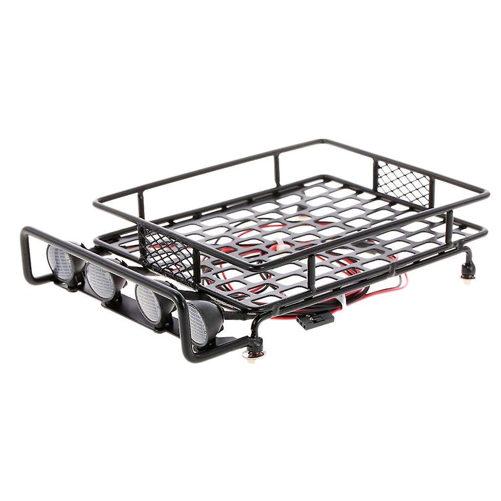 RC Car Parts Roof Rack Luggage Carrier Light Bar for 1:10 RC Crawler Axial SCX10 D90 110 -4 Truck