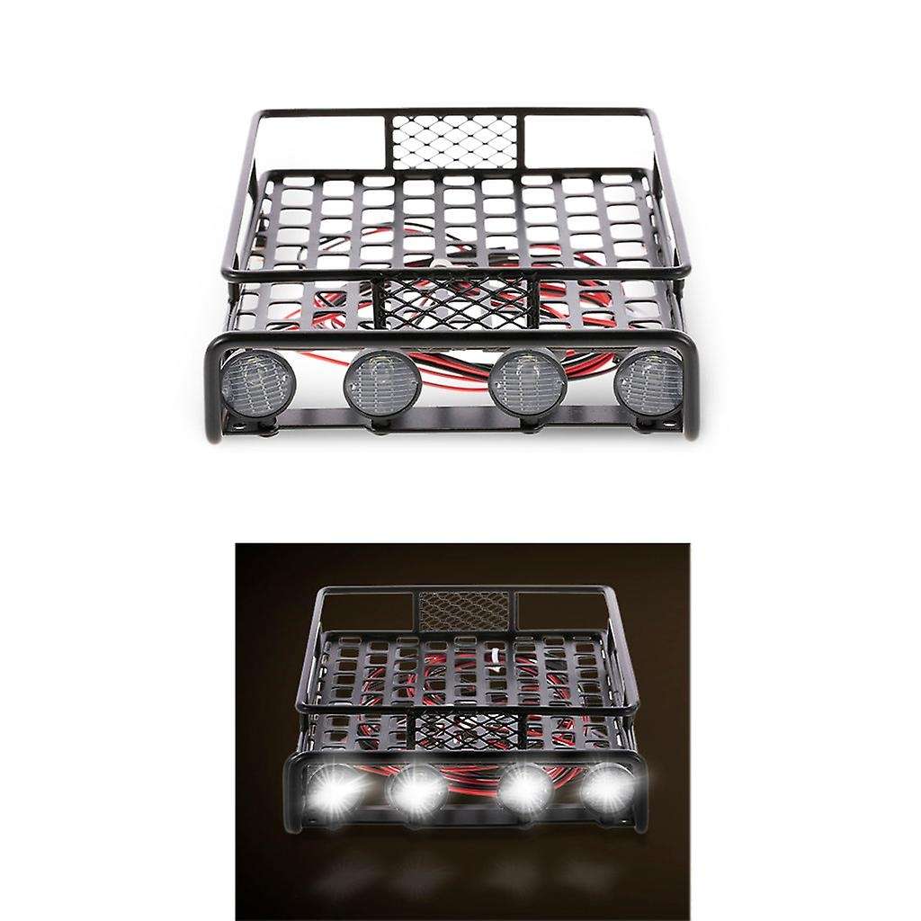 RC Car Parts Roof Rack Luggage Carrier Light Bar for 1:10 RC Crawler Axial SCX10 D90 110 -4 Truck