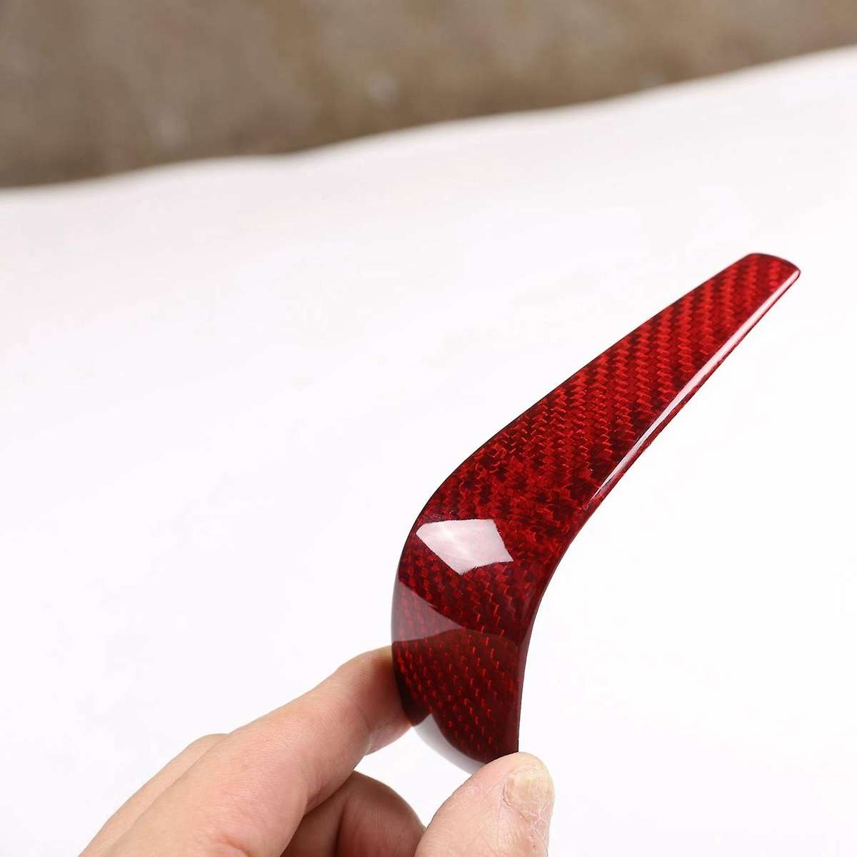Real Carbon Fiber Red Gear Shift Knob Head Cover Trim for E90 E92 E93 E87 3 Series 2005-2012 Car Acc
