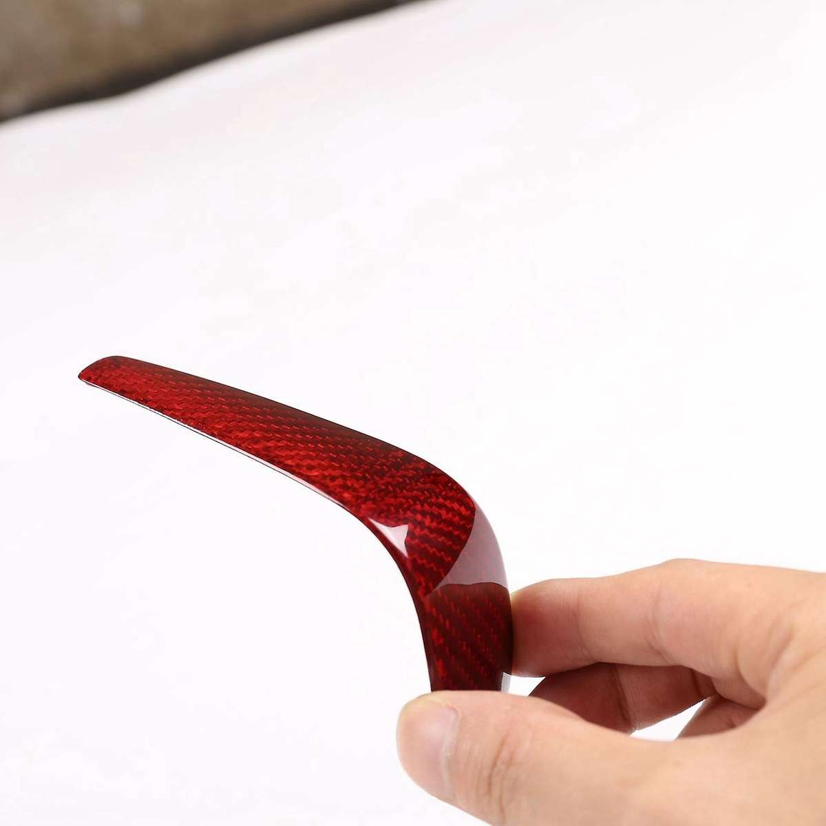 Real Carbon Fiber Red Gear Shift Knob Head Cover Trim for E90 E92 E93 E87 3 Series 2005-2012 Car Acc