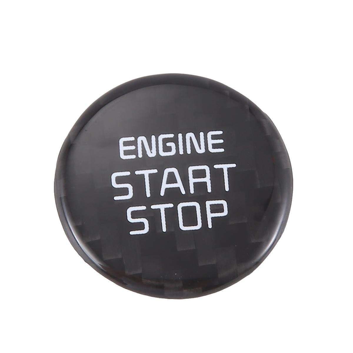 Real Carbon -Key Start Stop Button Engine Button Cover Sticker for 2018-2022 Carbon Fiber Pattern
