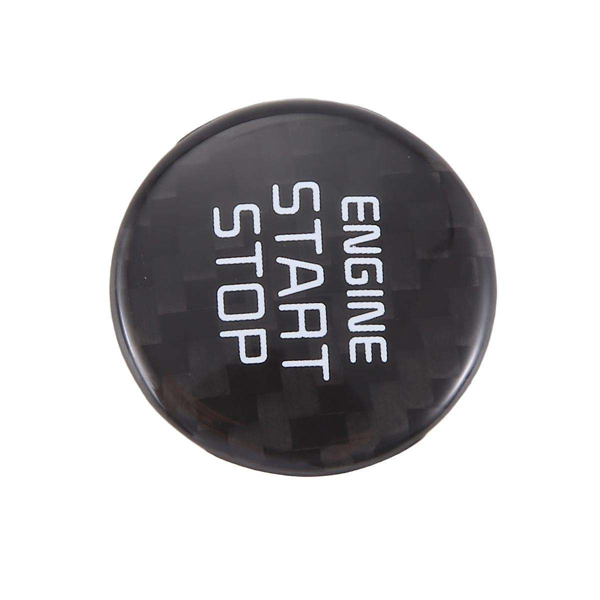 Real Carbon -Key Start Stop Button Engine Button Cover Sticker for 2018-2022 Carbon Fiber Pattern