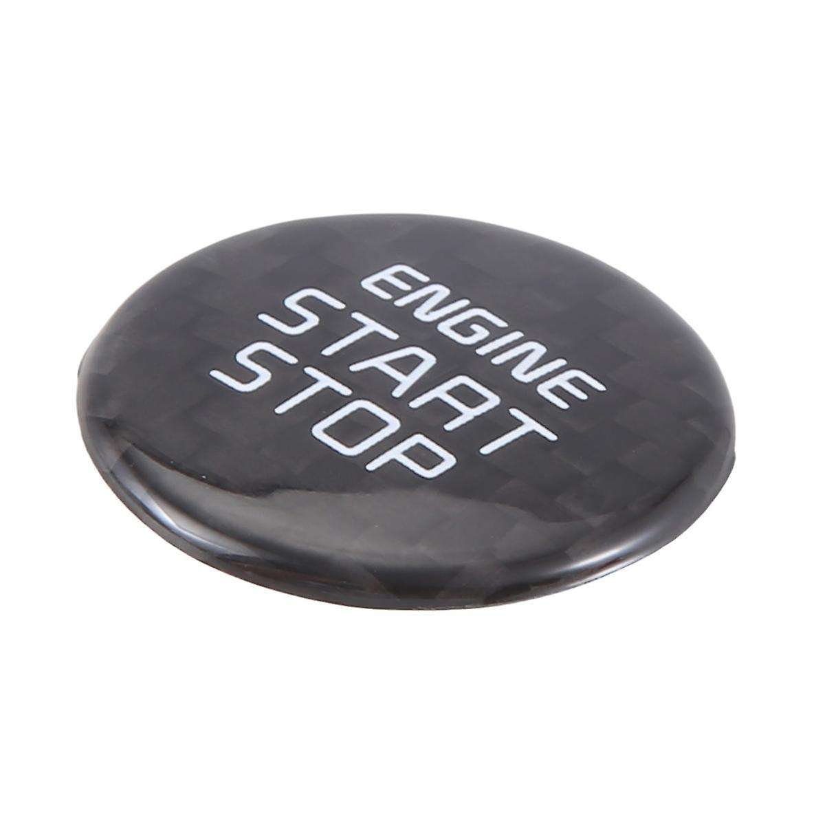Real Carbon -Key Start Stop Button Engine Button Cover Sticker for 2018-2022 Carbon Fiber Pattern