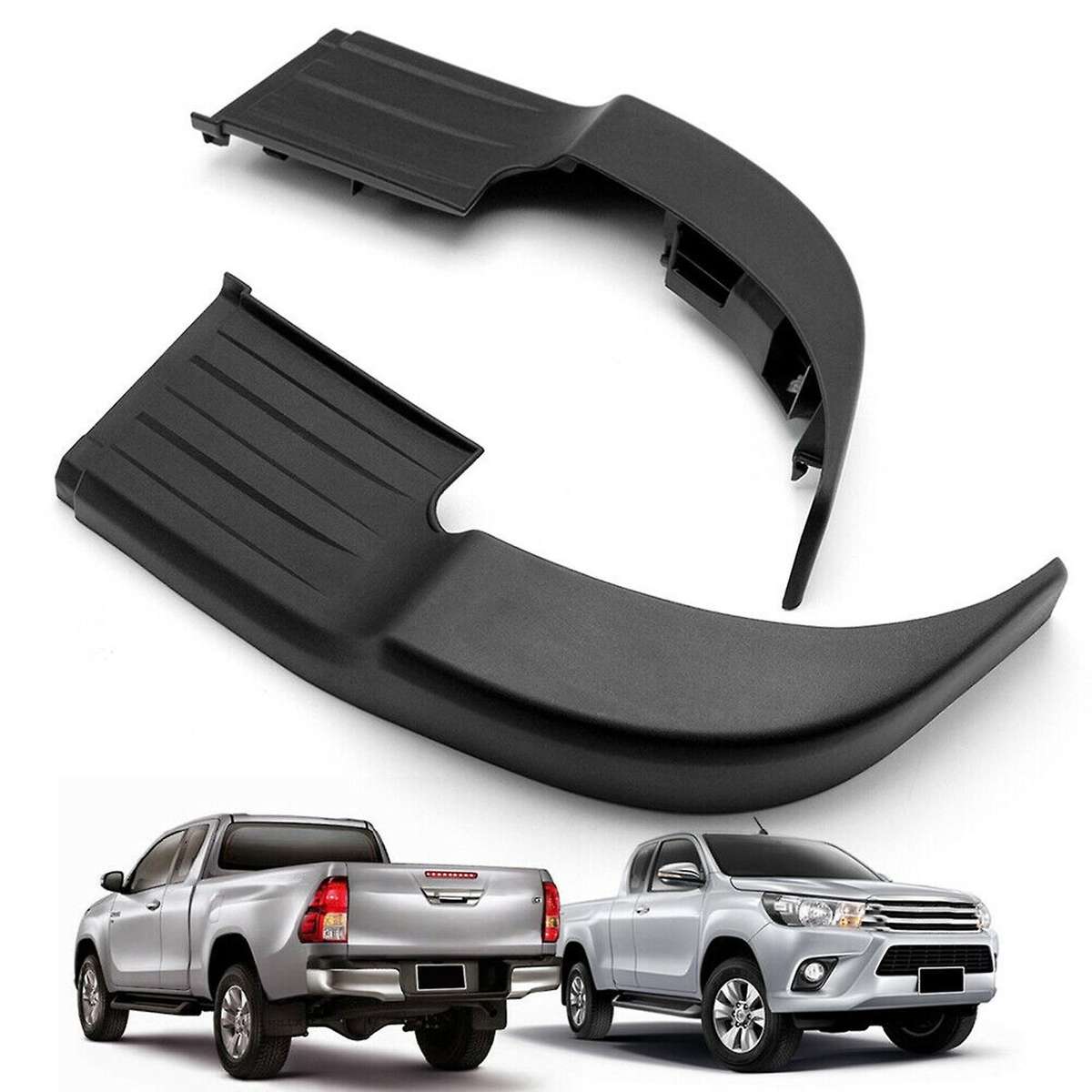 Rear Bumper Step Plate Black Compatible Toyota Hilux Revo Rocco 2015 -2019