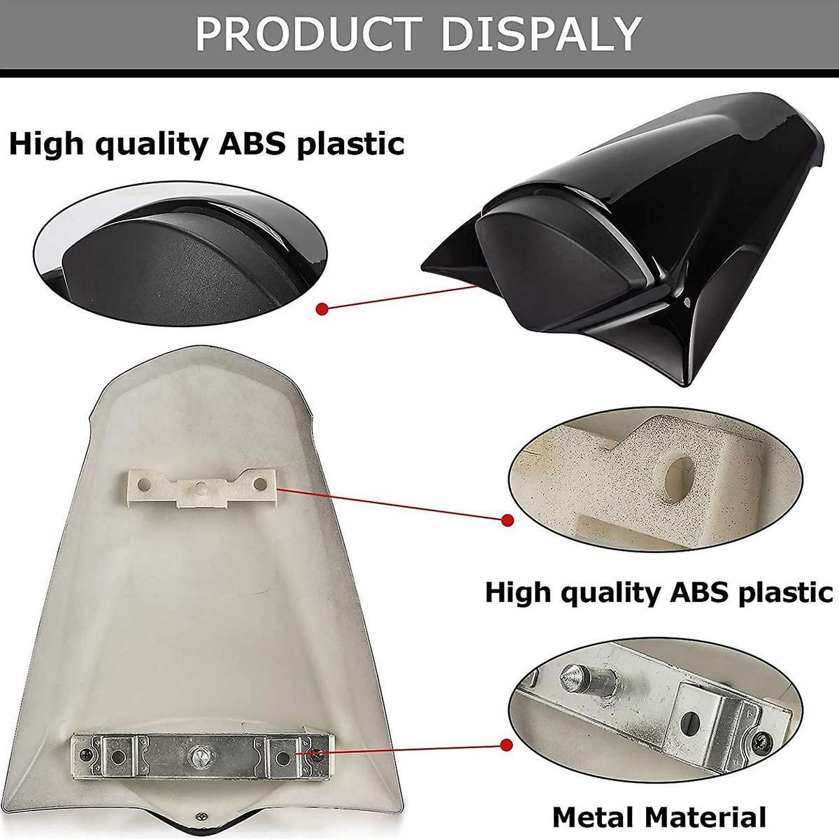 Rear Seat Fairing Cover Cowl for Ninja 250R ZX250R EX250 2008-2012 (Black)