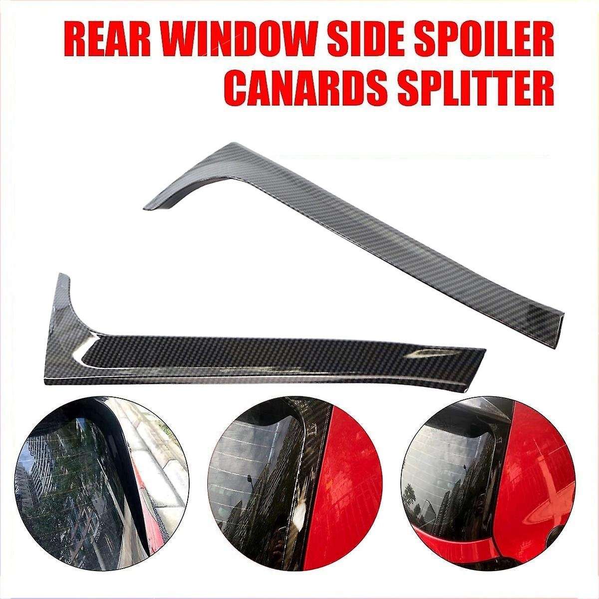 Rear Window Side Canard Spoiler Splitter Trim for Golf 6 MK6 2008-2013 Carbon Fiber Style