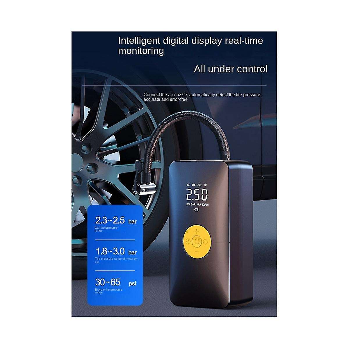 Rechargeable Air Pump Tire Inflator Portable Compressor Digital Cordless Car Tire Inflator for Bicyc