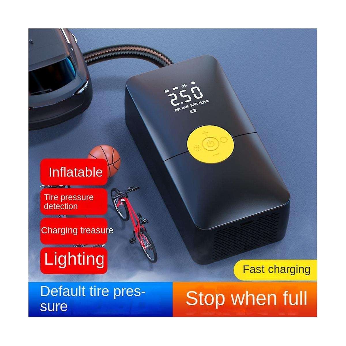 Rechargeable Air Pump Tire Inflator Portable Compressor Digital Cordless Car Tire Inflator for Bicyc