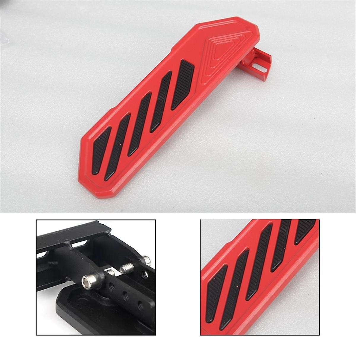 Red Car Brake Pedal Left Side Footrest Kick Panel for JT Anti-Slip for Wrangler JL JLU 4XE 2018-2022