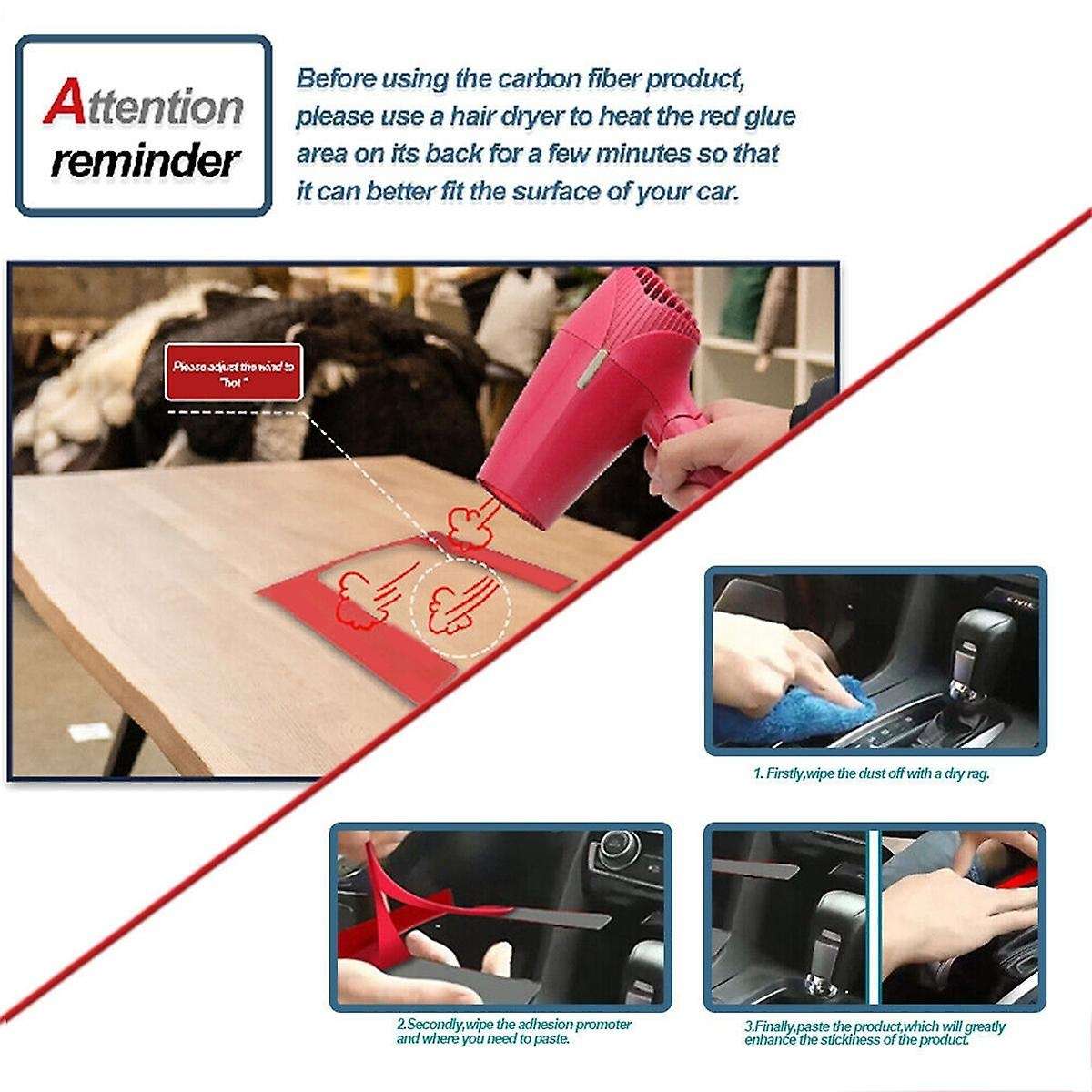 Red Carbon Fiber Overhead Lamp Panel Trim Cover for 8Th 2006-2011