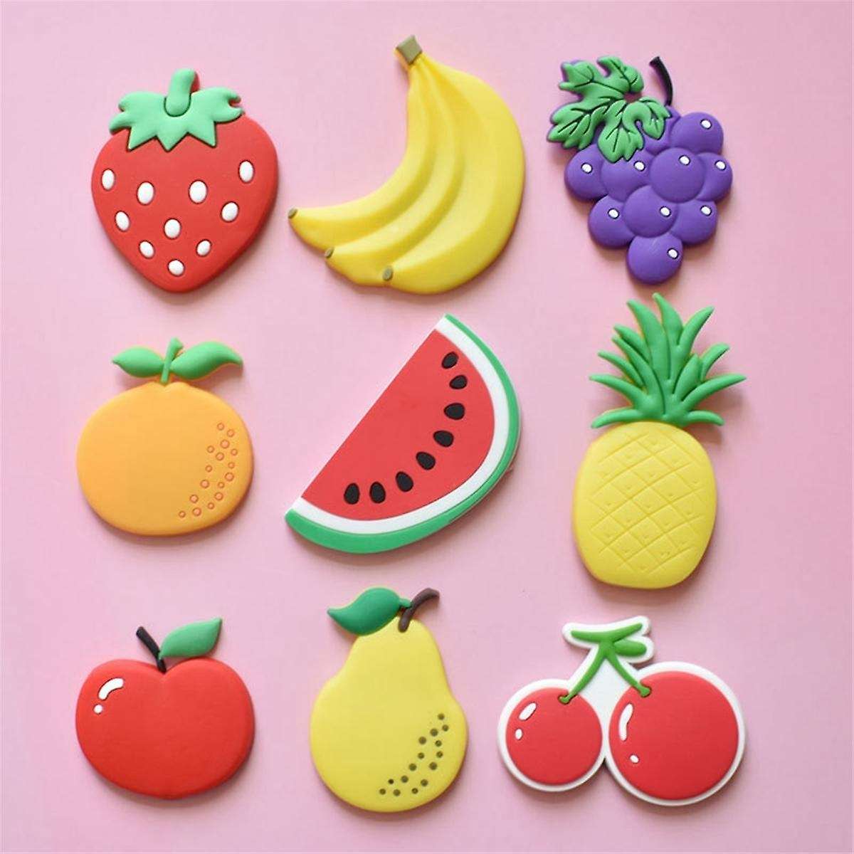 Refrigerator Magnet Cute Cartoon Fruit Magnets: Add Colorful Fun to Your Fridge with -Soft Rubber St