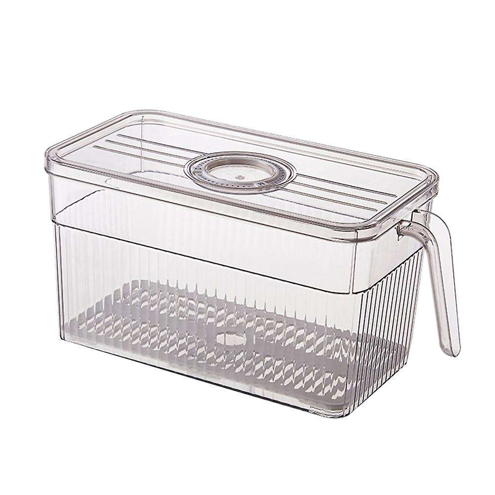 Refrigerator Storage Box Timekeeping Keep Food Organizer Box with Handle Transparent Material Photo