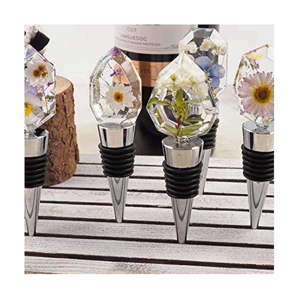 Resin Molds, 24pcs Set, 12pcs Geometric Gemstone Silicone Molds Napkin Rings Wine Stoppers Epoxy Mo