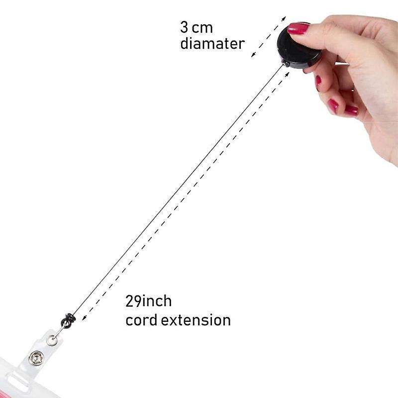 Retractable Holder Reel 100-count Id Card Holder Reel with Metal Belt Clip Key Ring for Id Name Car