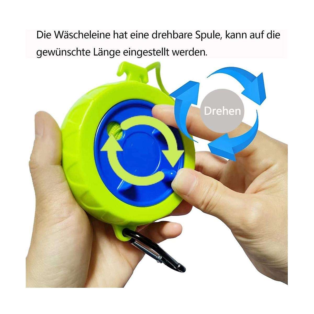Retractable Clothes Line,10 Metre Anti-winding Washing Line, Adjustable Camping Washing Line for Ca