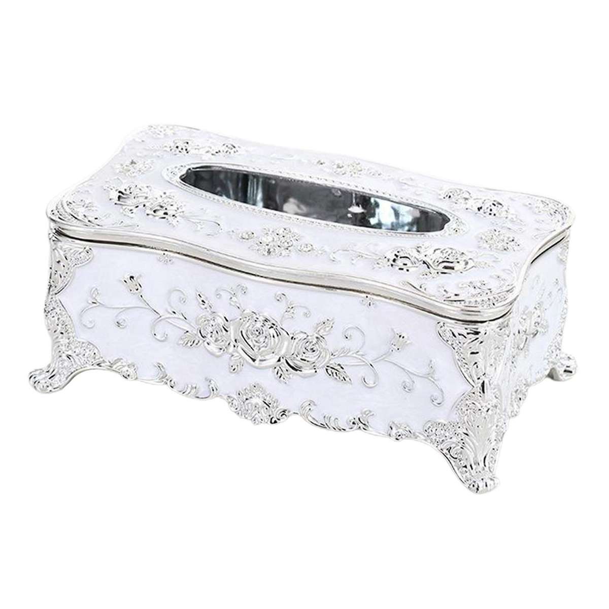 Retro Storage Tissue Box Paper Napkin Holder Dispenser Organizer Rose Tissue Box for Living Rooms Re