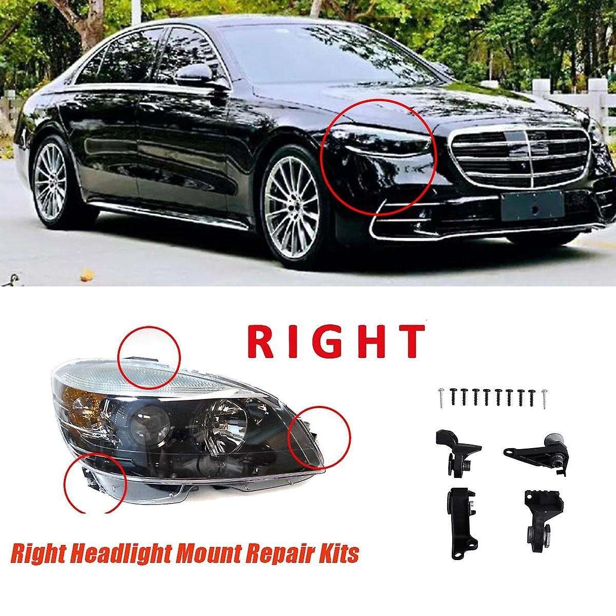 Right Headlight Bracket Mount Repair Kits A2238208404 for S Class W223 2021-2024 S350 S400 S450 S50
