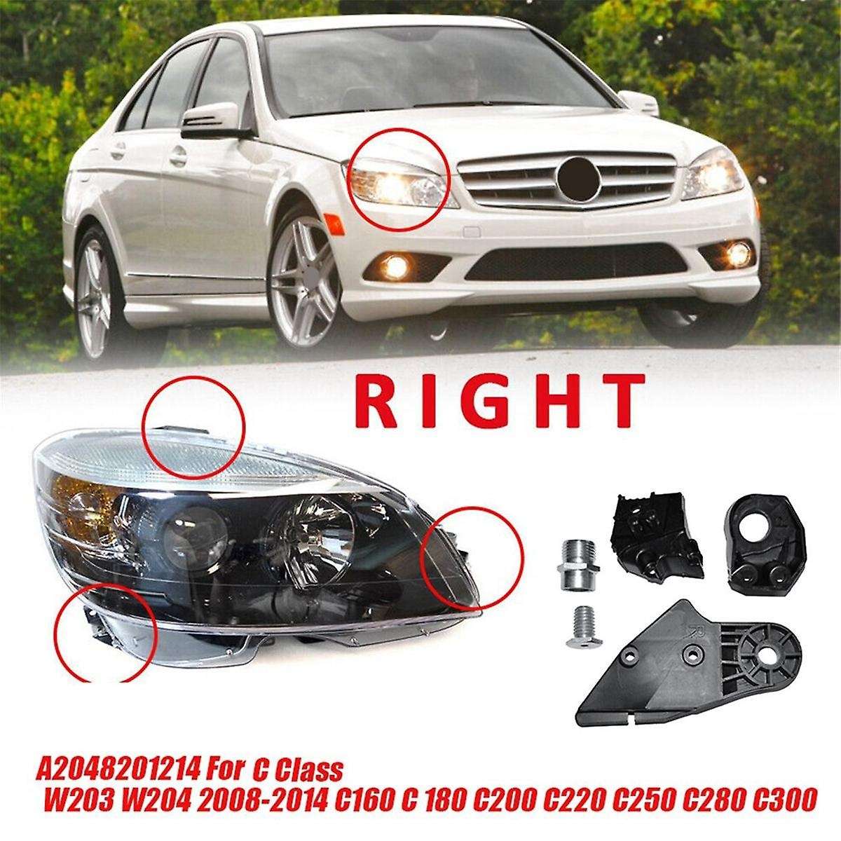 Right Headlight Repair Bracket Mount Kits A2048201214 for - C Class W203 W204 2008-2014 C160 C 180 C