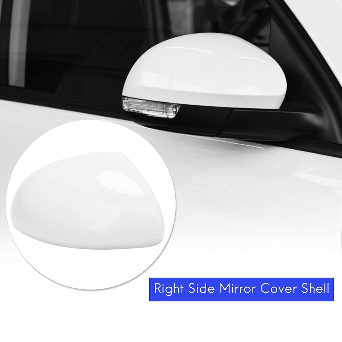 Right Side Wing Rearview Mirror Cover Shell Cap Housing for 2009-2017 2012-2018 Yeti 2014-2017 White
