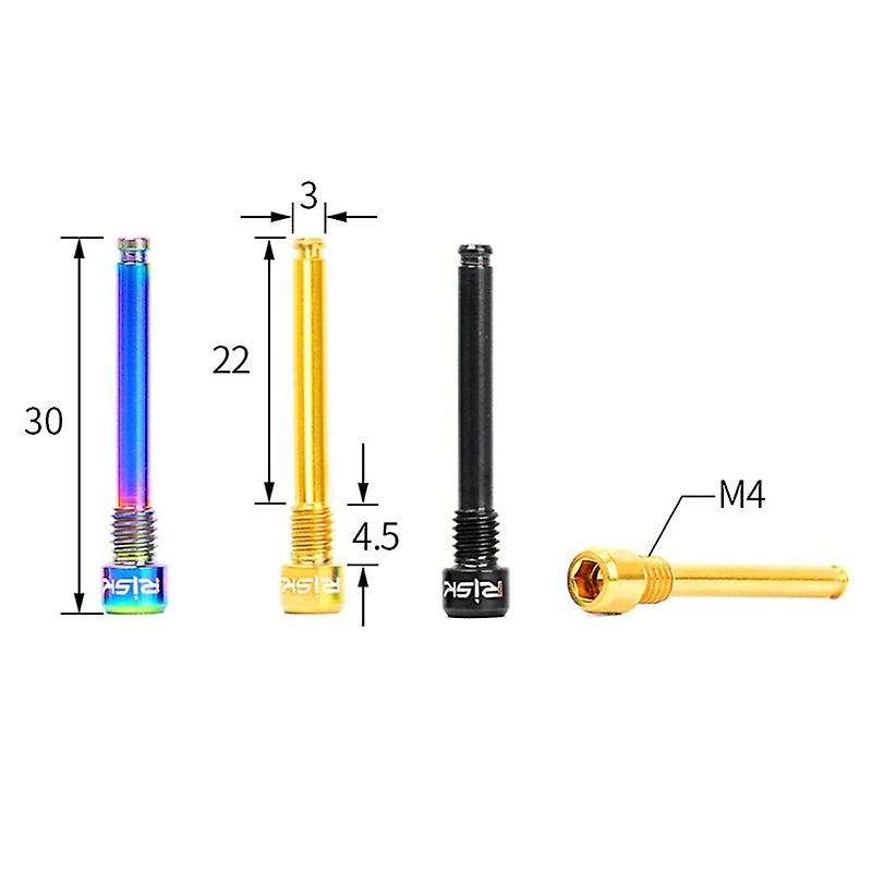 RISK 2Pcs Titanium Caliper Bolts Ultralight Bicycle Oil Disc Brake Pads Thread Pins for Hydraulic Di