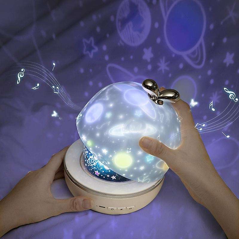 Romantic 360 Rotation Starry Night Light Projector Music Style