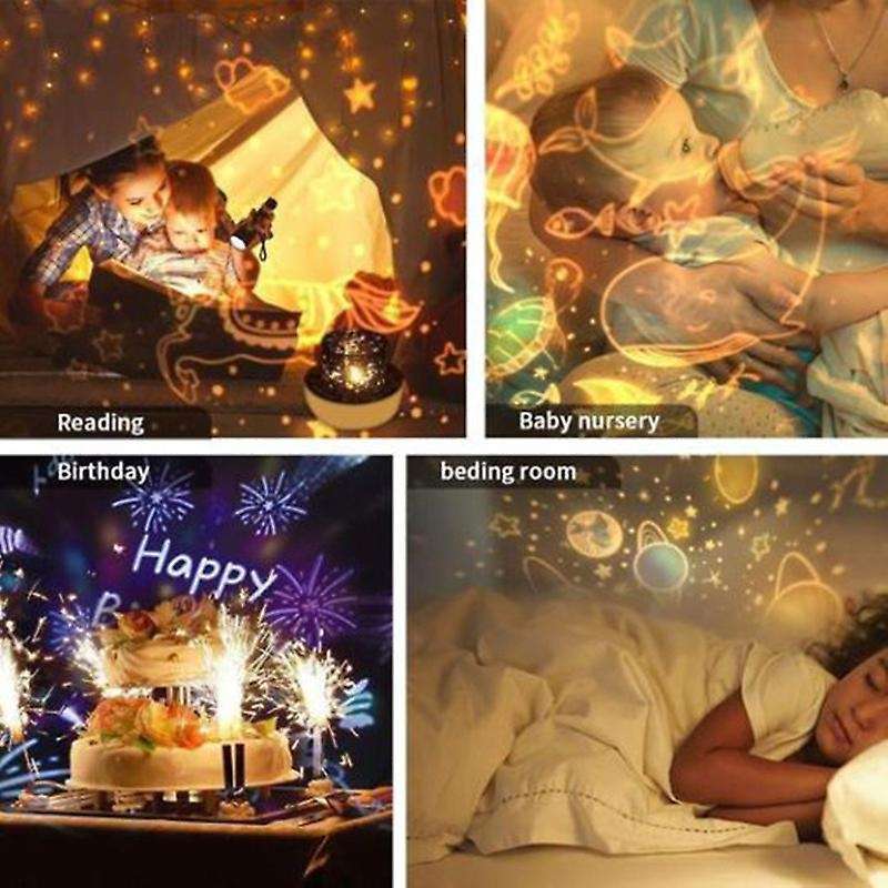 Romantic 360 Rotation Starry Night Light Projector Music Style