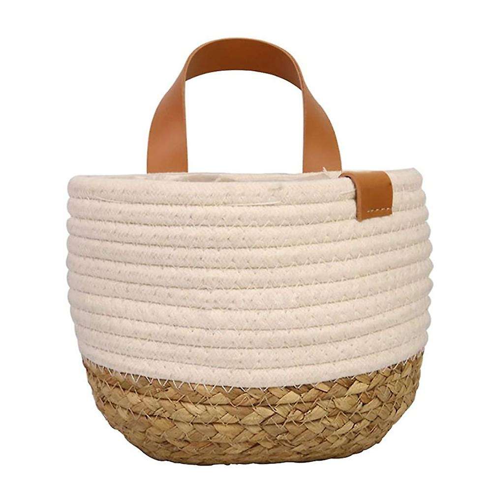 Rope Small Hanging Basket,Wall Mounted Woven Hanging Basket Storage,Hanging Planters Indoor,Hanging