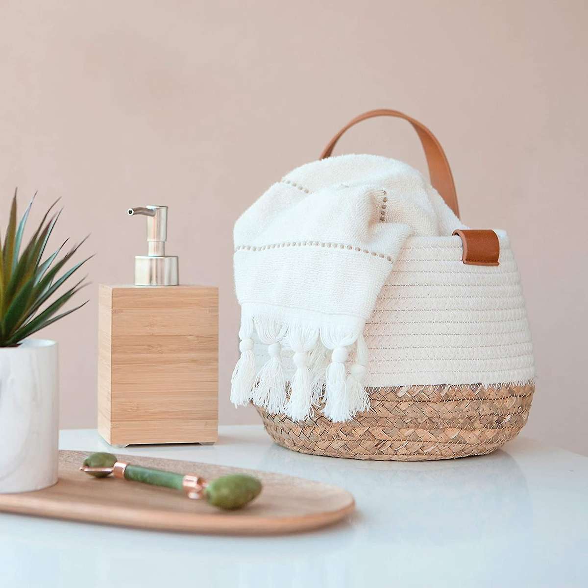 Rope Small Hanging Basket,Wall Mounted Woven Hanging Basket Storage,Hanging Planters Indoor,Hanging