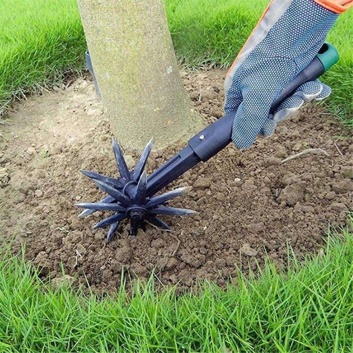 Rotary Tiller Set, Garden Rotary Tiller Handheld Garden Cultivator Switch, Soil Tilt Tool for Reseed