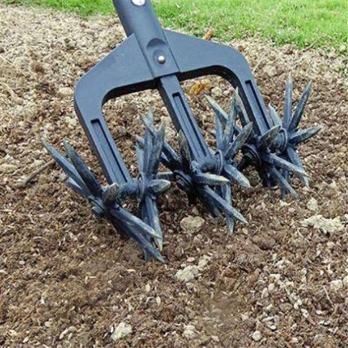 Rotary Tiller Set, Garden Rotary Tiller Handheld Garden Cultivator Switch, Soil Tilt Tool for Reseed