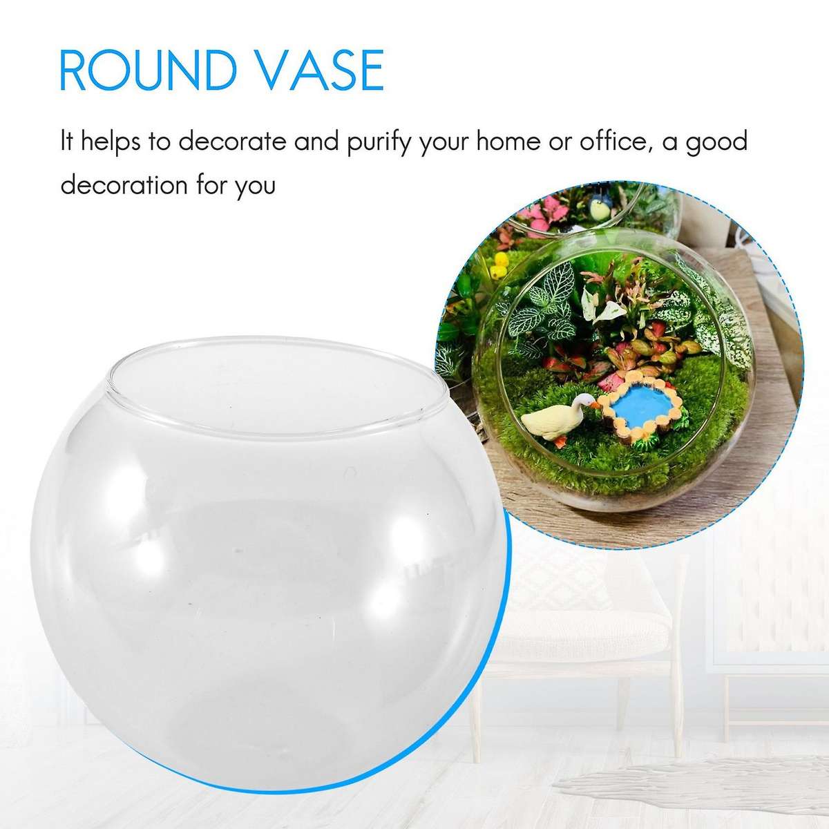 Round Sphere Vase In Transparent Glass Fish Tank