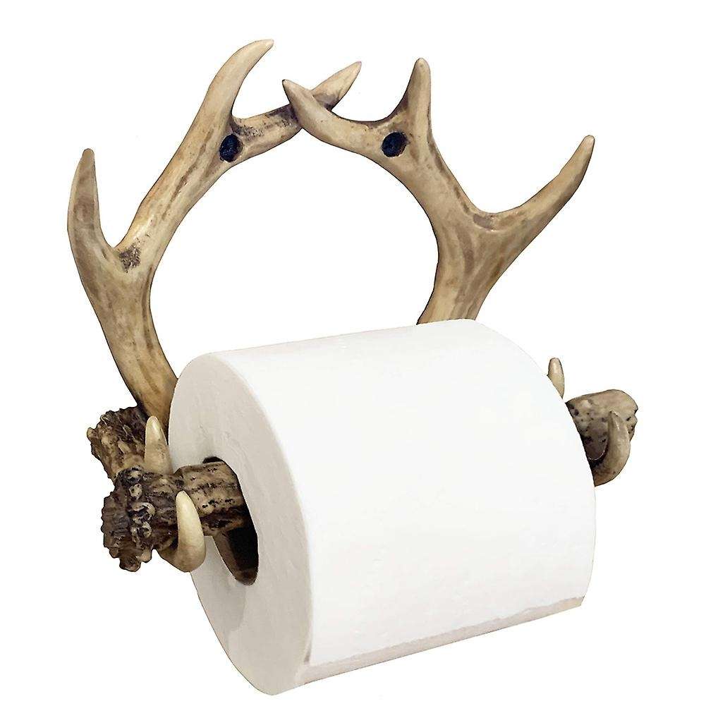 Rustic Deer Wall Mounted Toilet Paper Holder American Country Resin Crafts Paper Towel Rack for Home