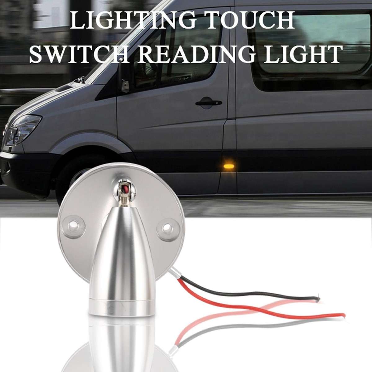 RV LED Spot Reading Lamps, 12V Interior Spotlight Contact Switch with USB Interface for Caravan, Bo