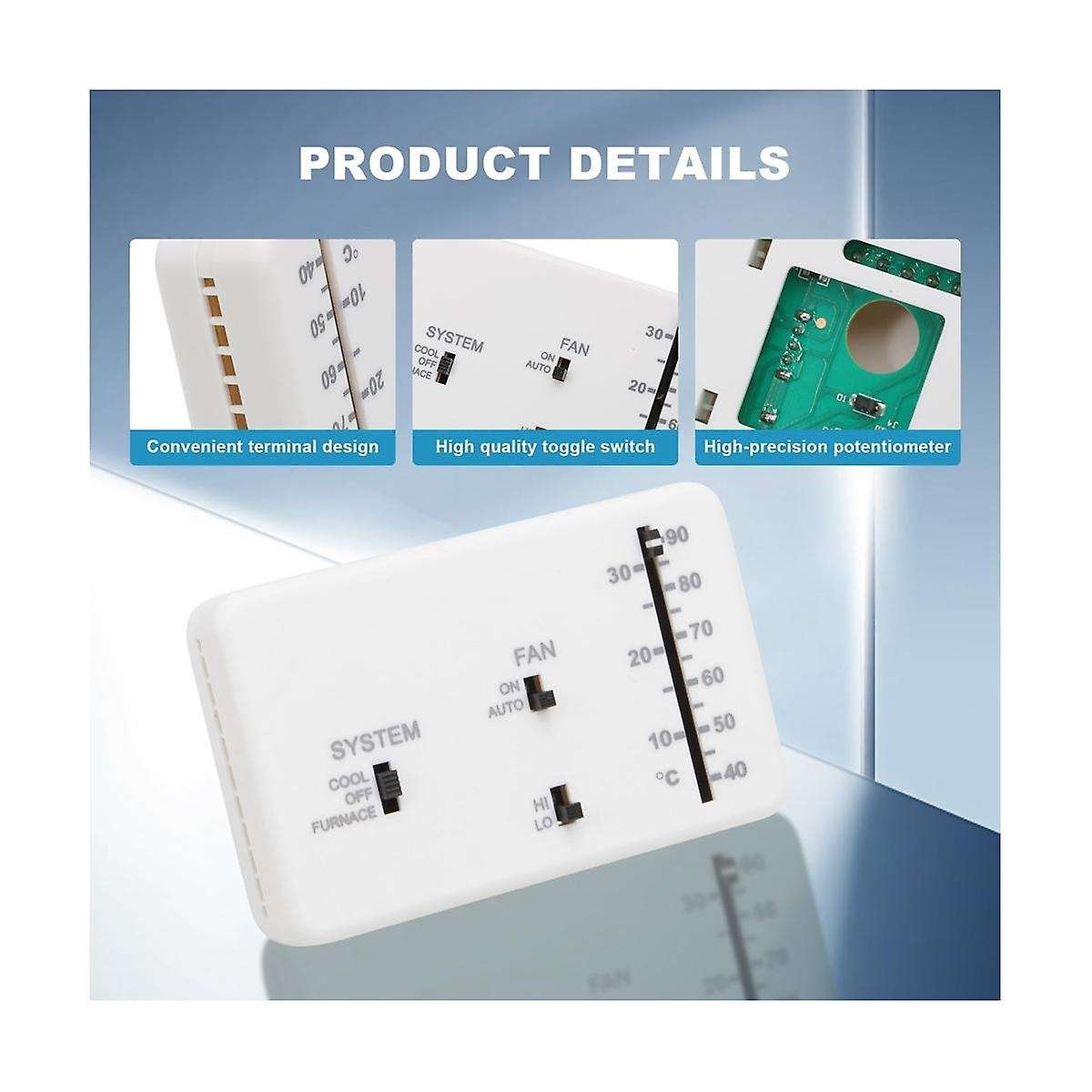 RV Thermostat, RV Analog Thermostat Replacement for (Cool Only/Furnace) 3106995.032