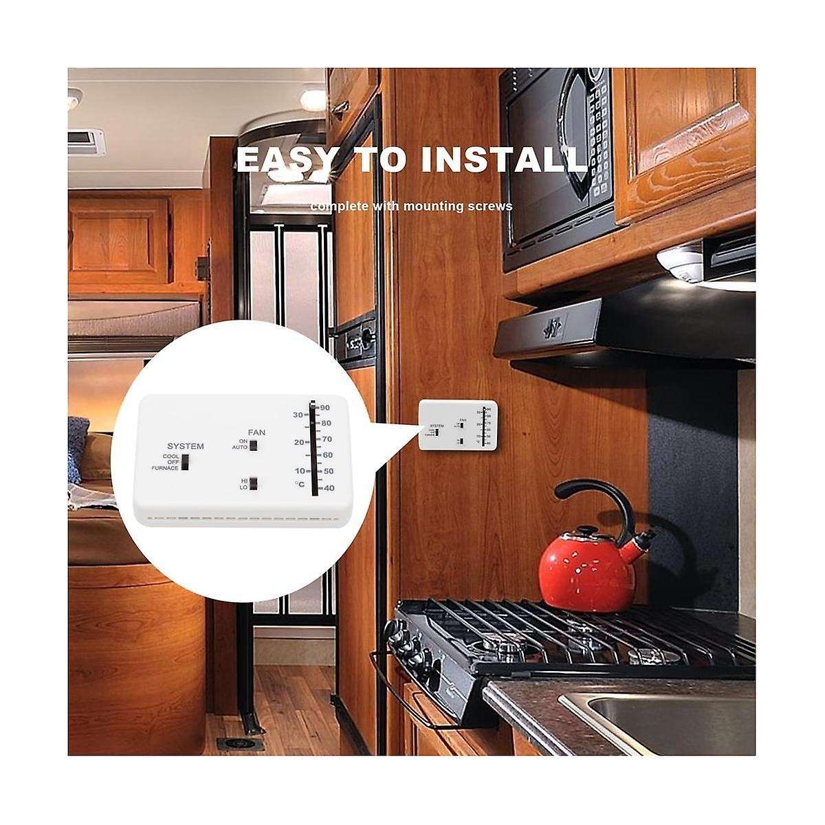 RV Thermostat, RV Analog Thermostat Replacement for (Cool Only/Furnace) 3106995.032