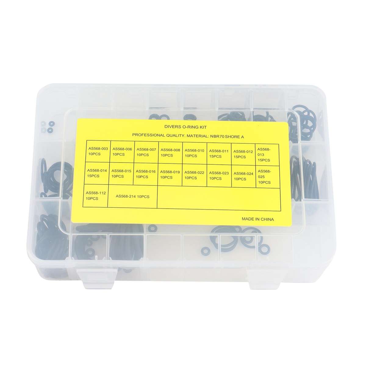 Scuba Diving O-Ring Kit,Set-18 Sizes, Dive Hose Tank Valve Regulator Sealed Rings,200 Pcs