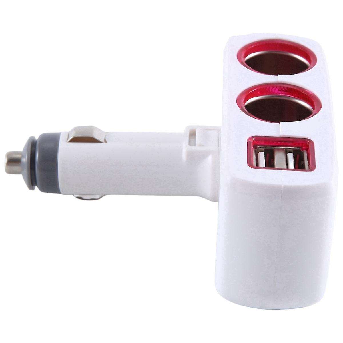 SD-1918 Lighter One Point Two Points Appliance Dual USB Car Charger Multifunctional Car Charger,Whit