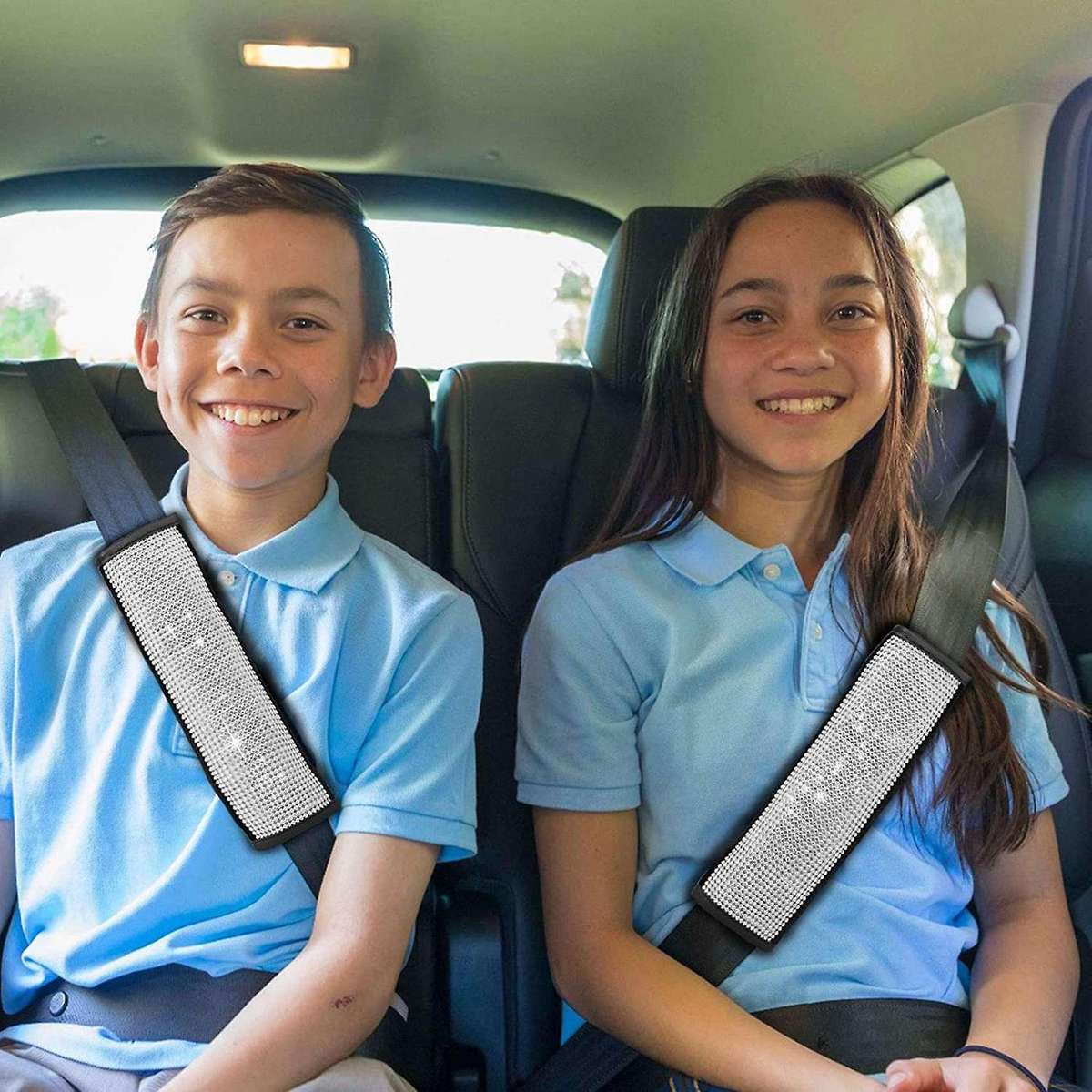 Seat Belt Shoulder Pads for Women Crystal Handbrake Cover,Handle Cover,Gear Shift Cover,Engine Bling