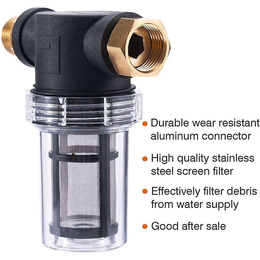 Sediment Filter Attachment Line Water Hose Filter, Garden Hose Filter for Pressure Washer Inlet Wat