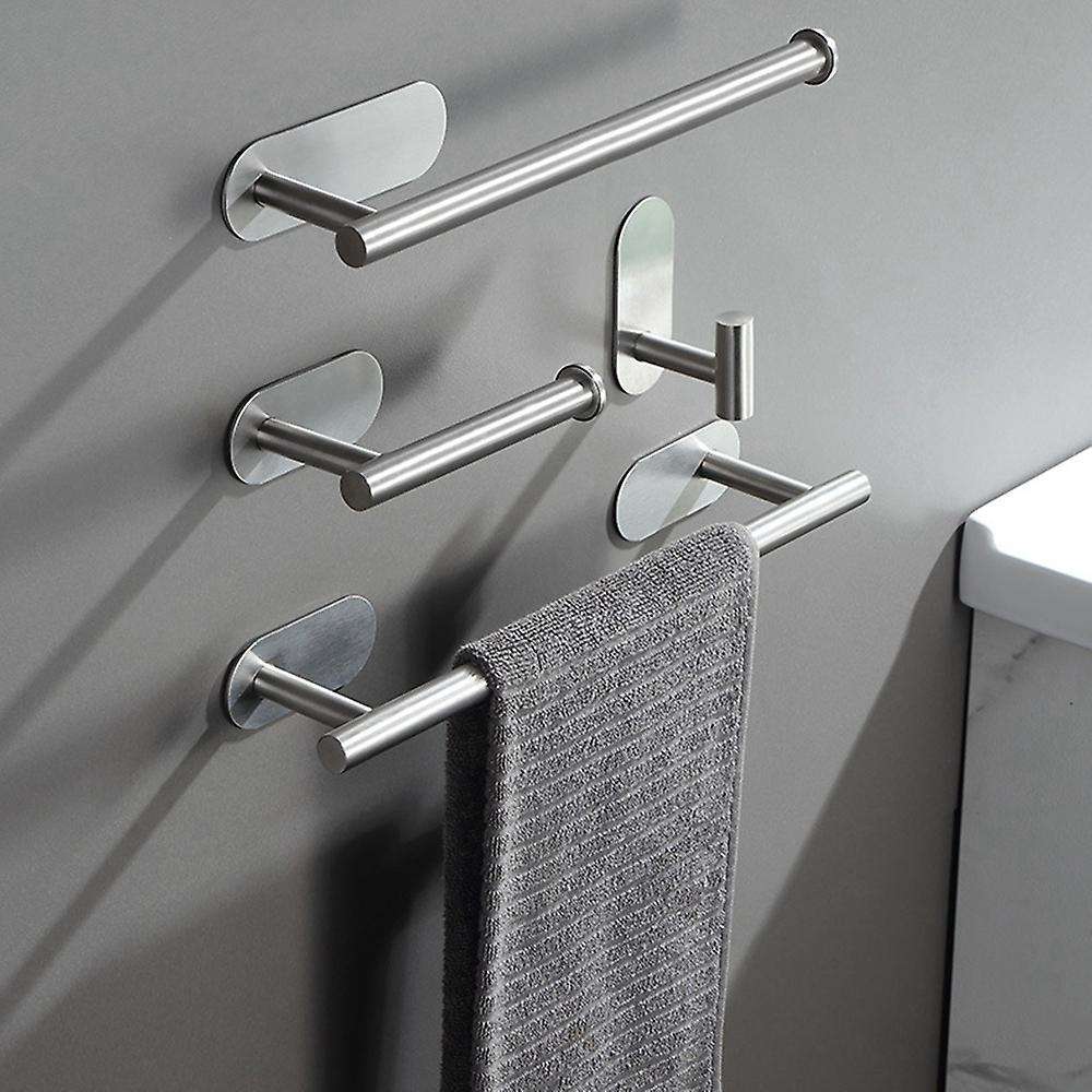 Self Adhesive or Wall Mounted Stainless Steel Towel Rack Stainless Steel 4 Piece Bathroom Accessory