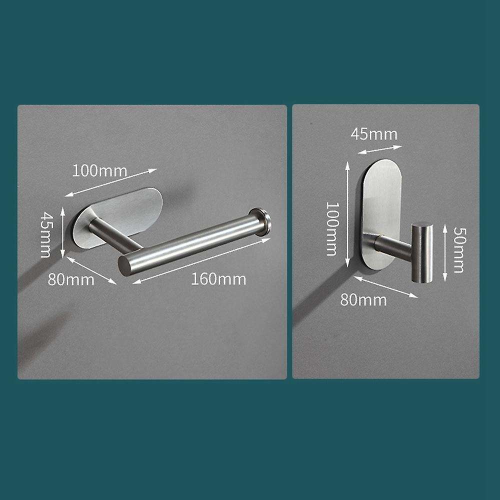 Self Adhesive or Wall Mounted Stainless Steel Towel Rack Stainless Steel 4 Piece Bathroom Accessory